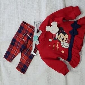 Primark two piece set with plaid leggings NWT